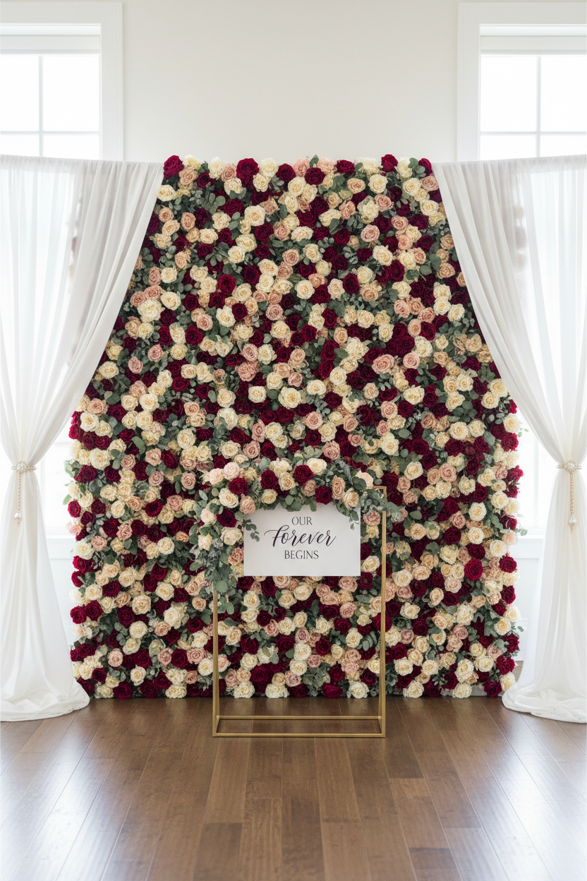 Preserved Flower Wall Backdrop — Premium Event Panel Set