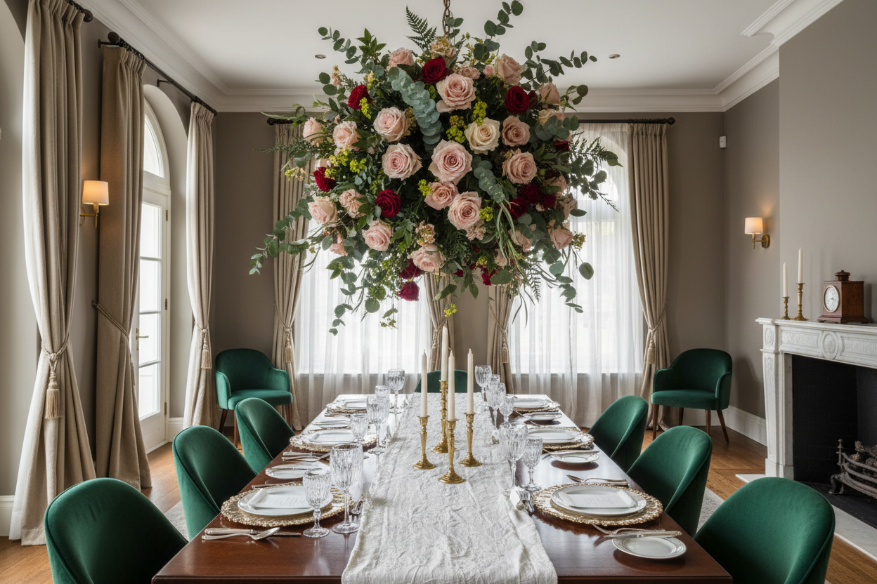 Everlasting Floral Chandelier & Suspended Installation Kit